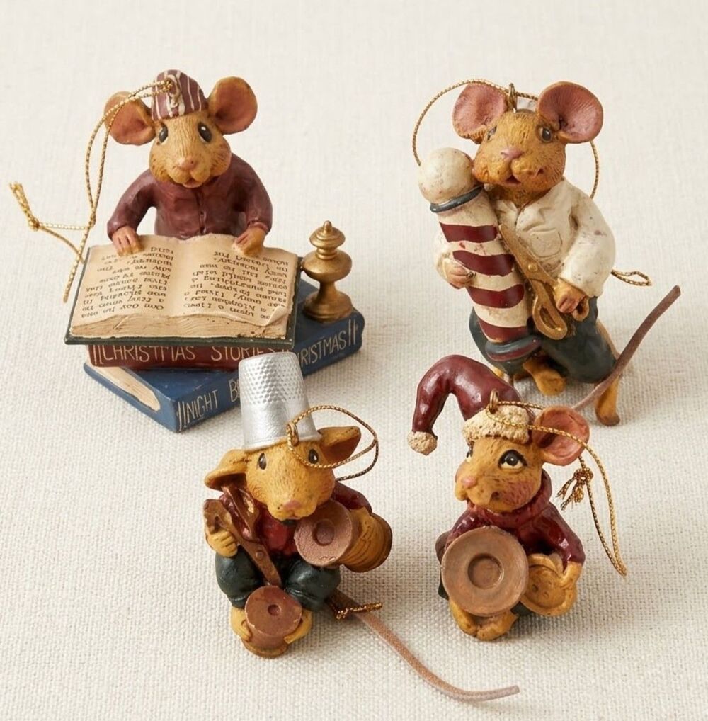 Kurt S. Adler Hole in the Wall Gang Mouse Christmas Ornaments Set of 7